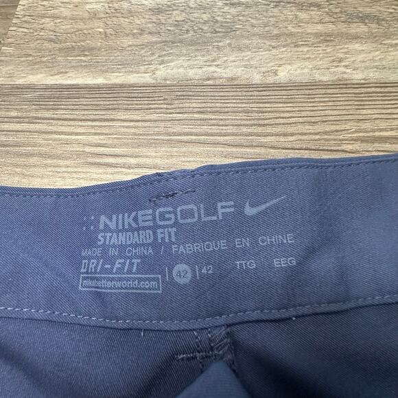 Nike Golf Dri Fit Shorts Navy Blue Mens 42 Stretch Chino Performance Cargo Golf - Picture 3 of 10